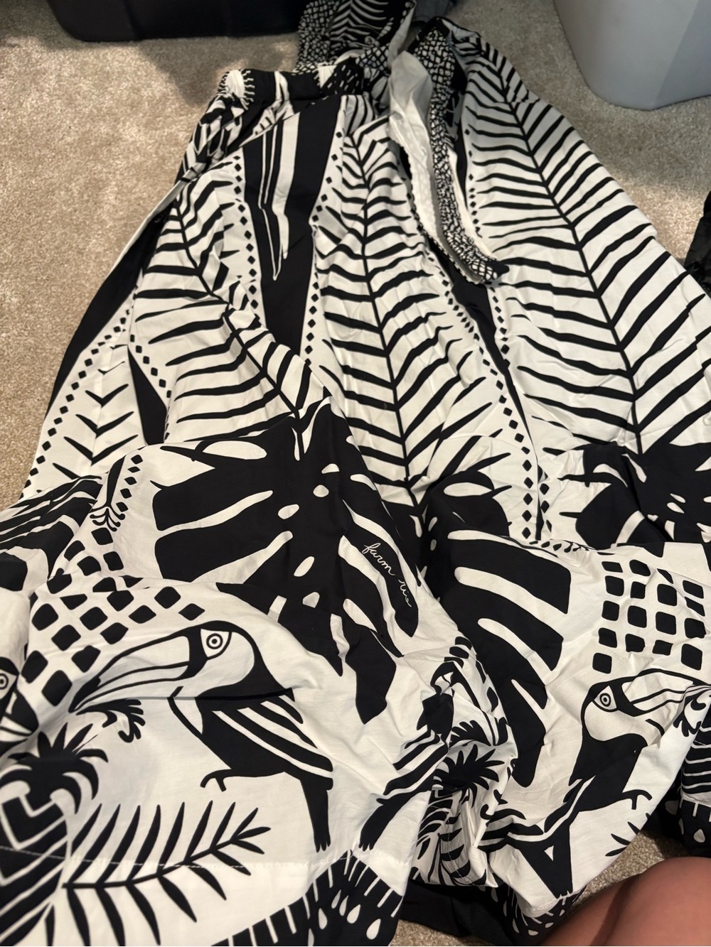 Farm Rio Macaw elegance black maxi dress size medium 100% cotton - Picture 4 of 7
